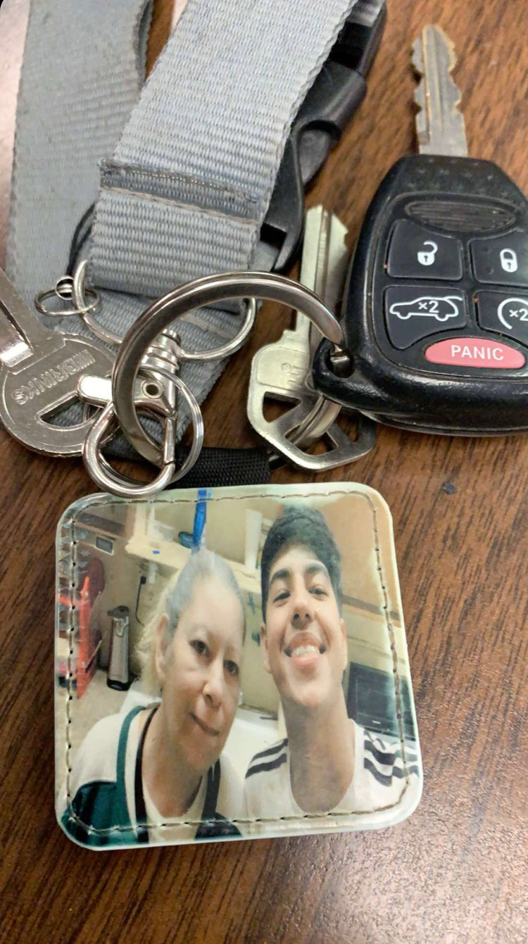 White/Pink Glitter Keychain