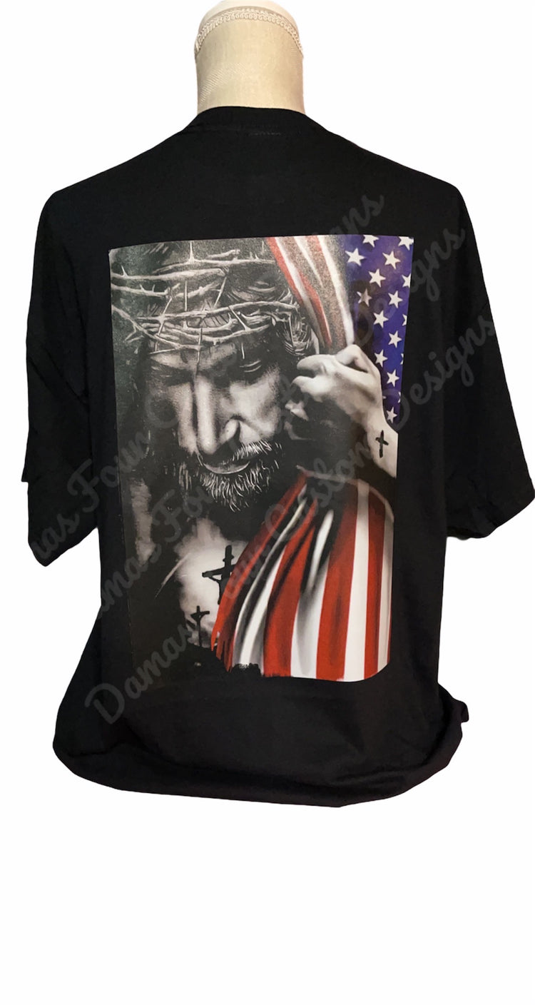 Jesus with American Flag